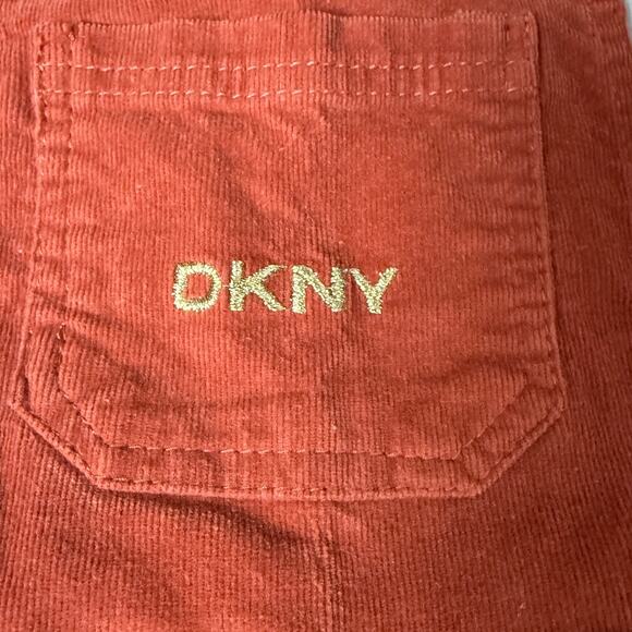 DKNY Burnt Orange Corduroy Overalls Jumper Skirt Sleeveless Summer Girls Size 5 - Picture 4 of 9